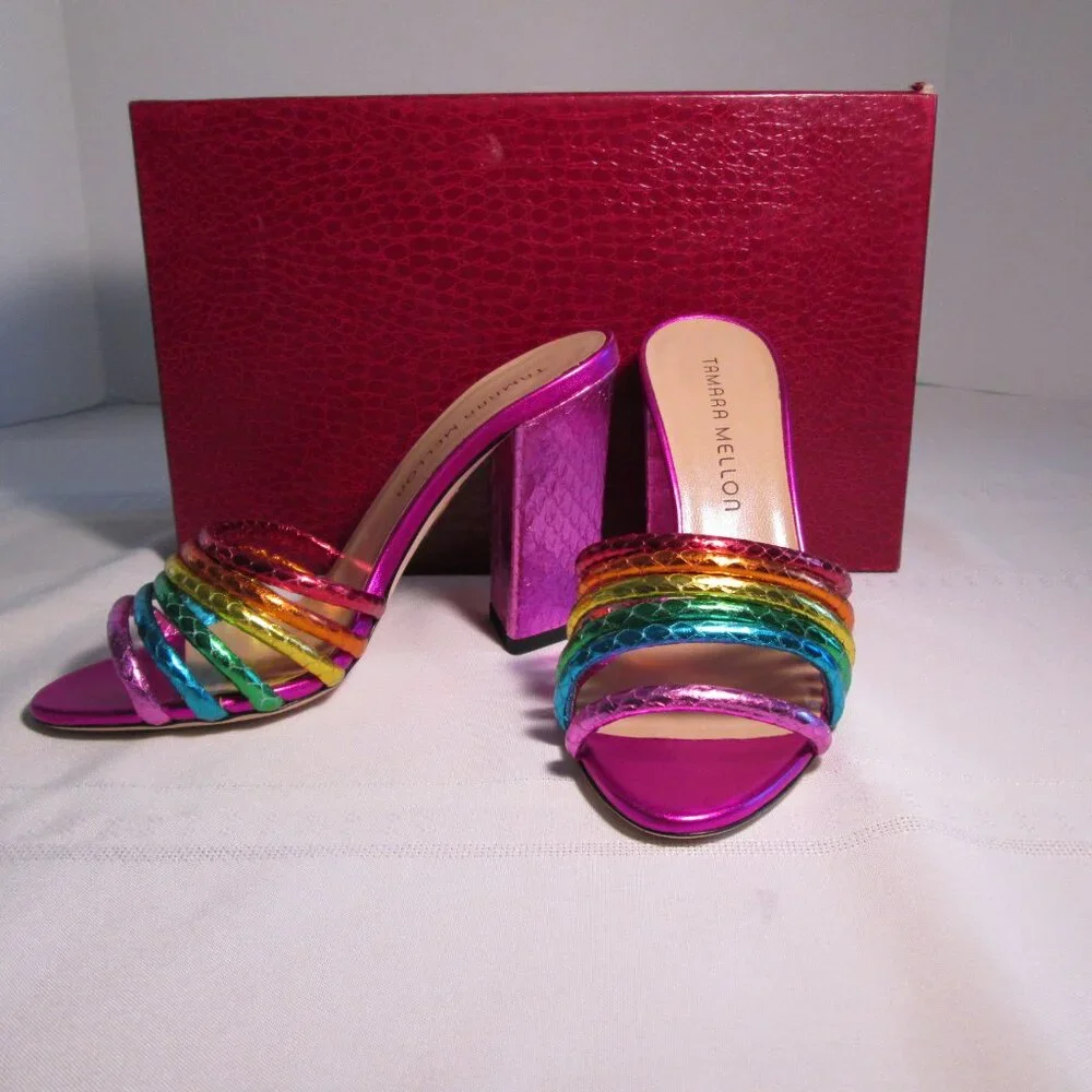 Tamara Mellon Rainbow 105 Elaphe Heels Sz 35.5 NIB - Picture 5 of 11